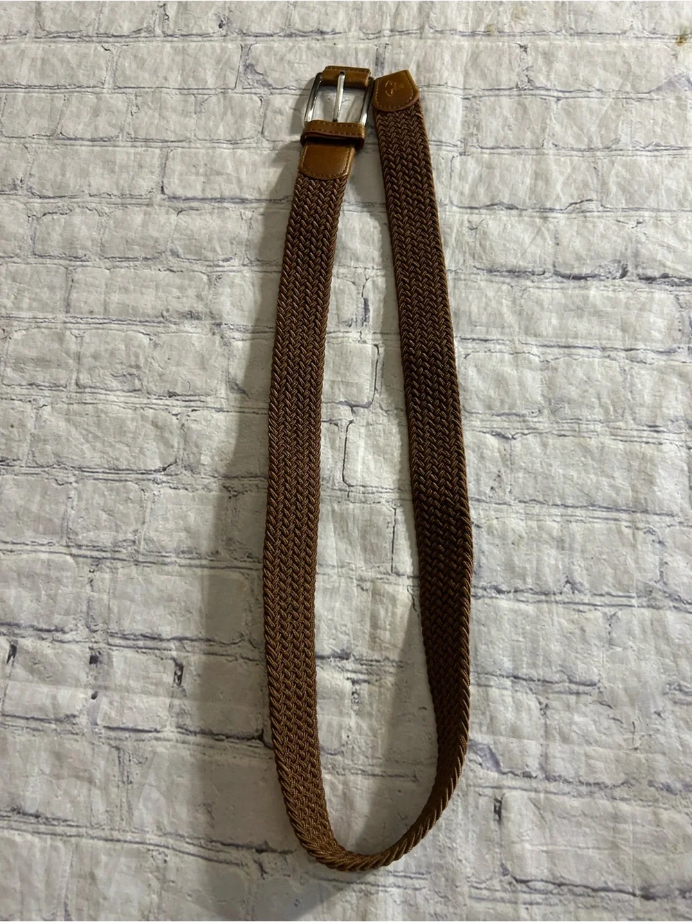 PEBBLE BEACH GENUINE LEATHER CANVAS SIZE 38 CARMEL BROWN STRETCH BELTS